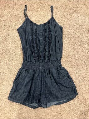 Mudd Dark Blue Denim Girls One-Piece Romper